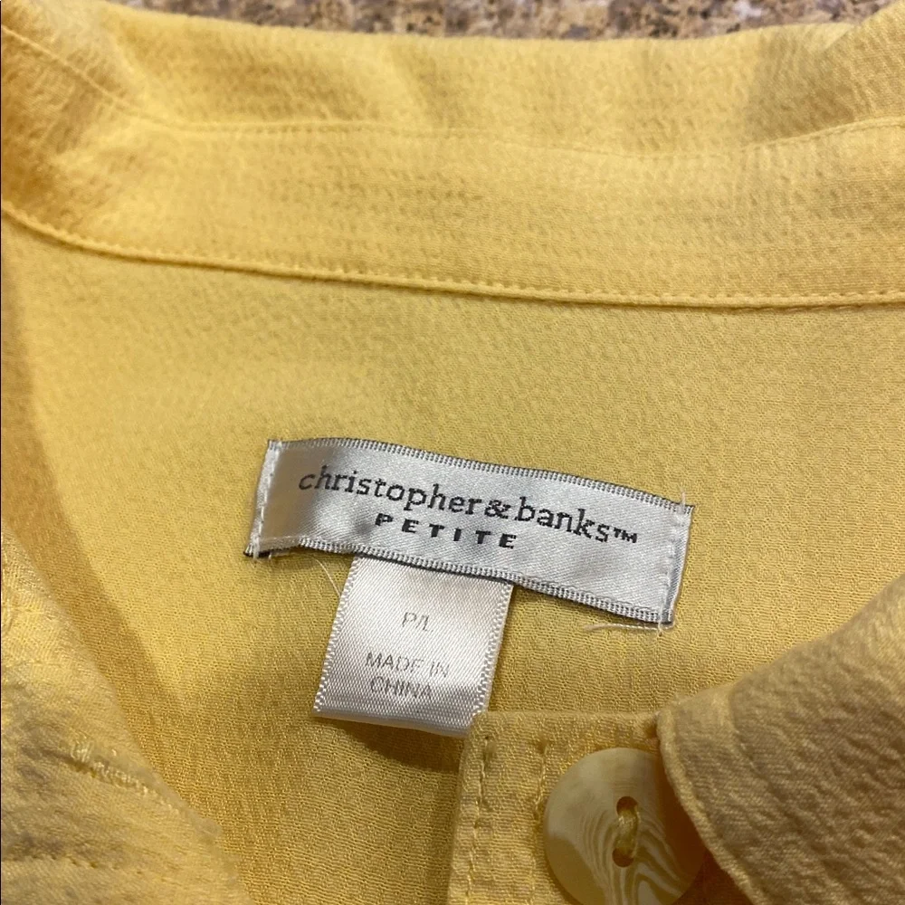 Christopher Banks Petite Large Yellow Button Top or Maybe a Lighweight Jacket - Picture 4 of 16